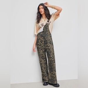 Cider Leopard Print Women Overalls